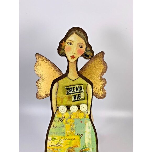 Kelly Rae Roberts Dream Big 7" Hanging Angel Wall Plaque by DEMDACO #13185 - Picture 2 of 8